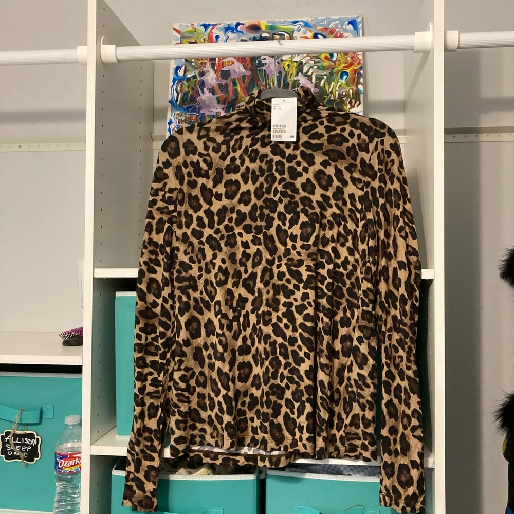 Leopard polyester turtleneck H&M shirt